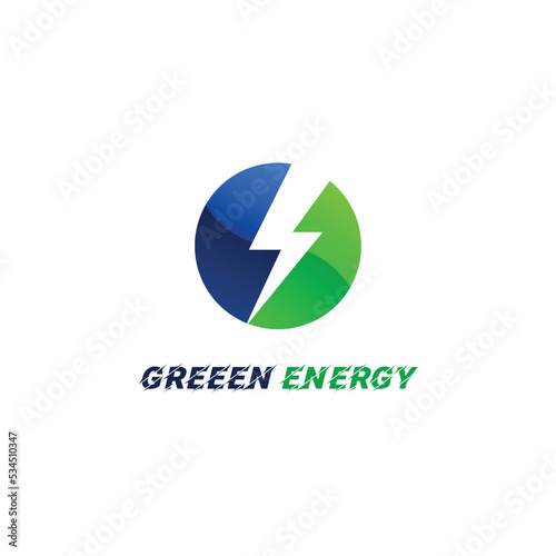 Green energy logo vector graphics