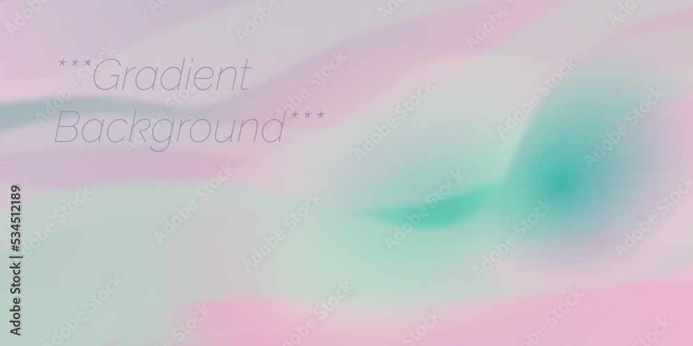 Fondo banner degradado con desenfoque en colores  verdes y rosas formando ondas. Fondo retro abstracto elegante. Vector gradiente fluido