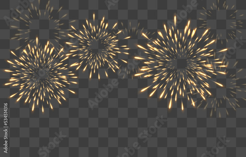 Vászonkép Festive fireworks with brightly shining sparks