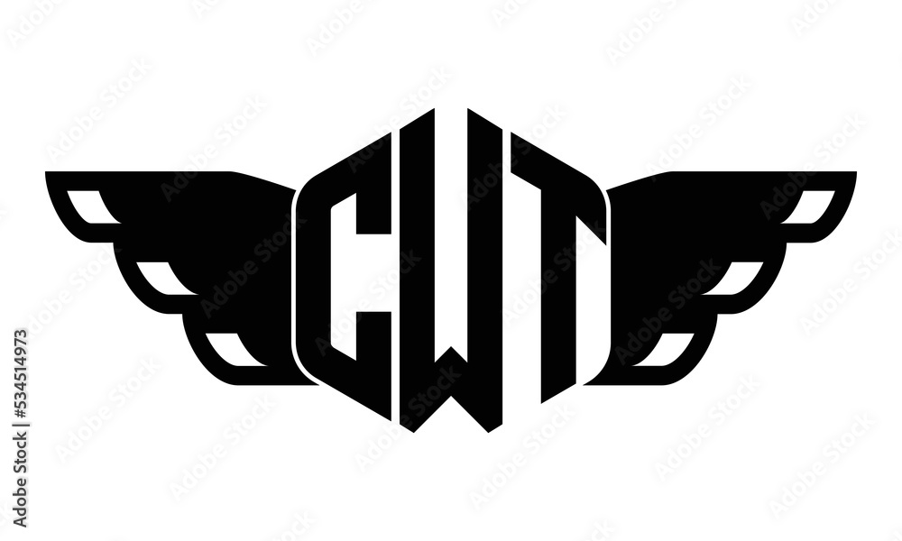 CWT three-letter butterfly iconic logo design vector template | polygon ...