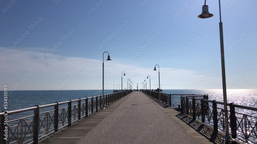 Marina Di Pietrasanta panoramic view from pier at sunny afternoon , Tuscany, Italy. Marina Di Pietrasanta panoramic view from pier at sunny afternoon , Tuscany, Italy.