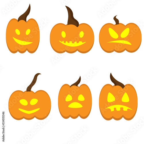 set of halloween pumpkin