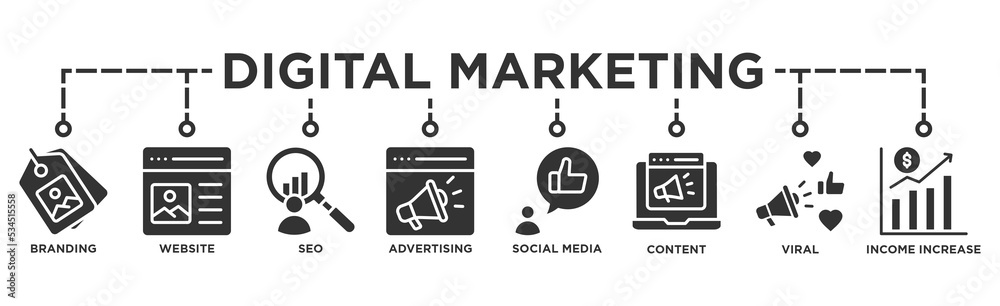 Digital Marketing Banner Web Icon Digital Marketing Banner Web Icon