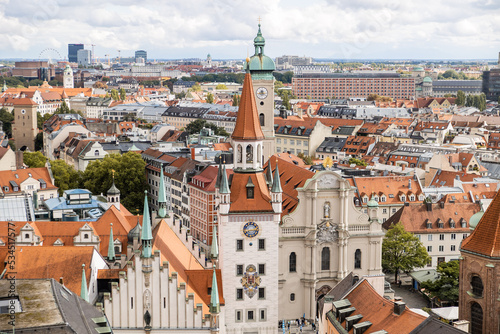 aerial view of munich germany old town in europe