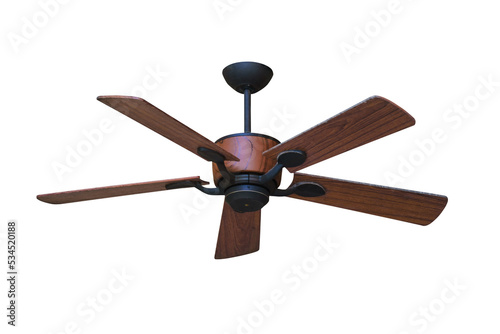 Electric ceiling fan isolated. photo