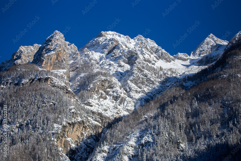 Winter landscape in Kranjska Gora, Slovenia