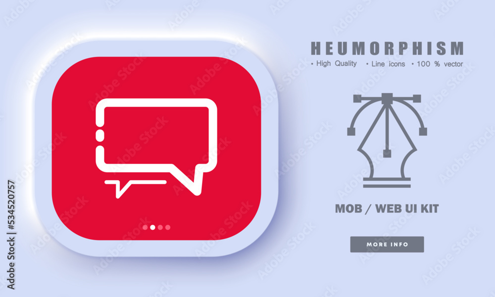 Speech bubble line icon. Leave your comment, feedback, feedback, conversation, dialogue, correspondence, chat, thought, social network. Neomorphism style. Vector line icon for Business and Advertising