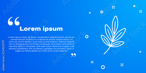 White line Movie trophy icon isolated on blue background. Academy award icon. Films and cinema symbol. Vector