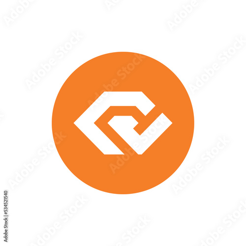 Letter CV or VC circle logo template, vector illustration