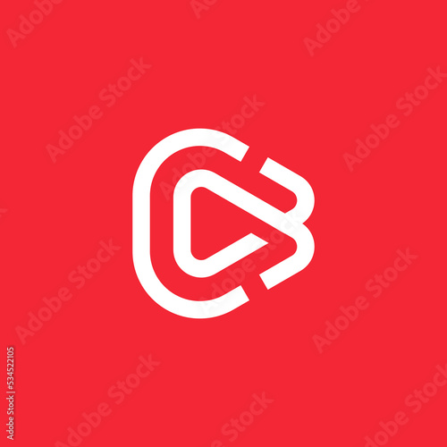 C Letter with Play Button Logo Vector