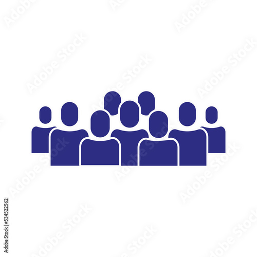 Illustration of crowd of people icon silhouettes vector. Social icon. Flat style design. User group network. Corporate team group. Community member icon. Business team work activity. Staff unity icon