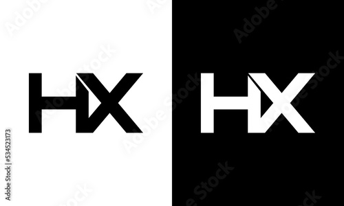 letter hx logo design photo