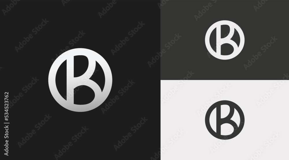 Logo template design, Initial letter B in circle. Modern logo Logo template design, Initial letter B in circle. Modern logo
