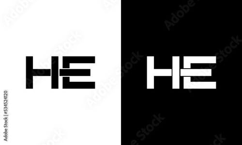 letter he logo design