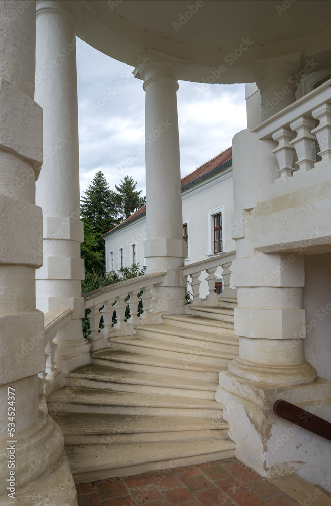 Castle of Nebersdorf Burgenland staircase in baroque style