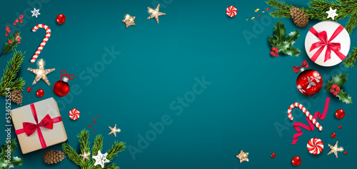 Christmas background with festive decorations