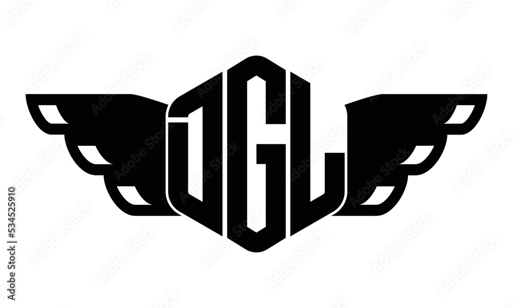 DGL three-letter butterfly iconic logo design vector template | polygon ...