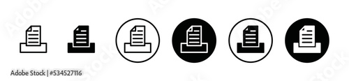 Print icon vector set. Printer symbol silhouette