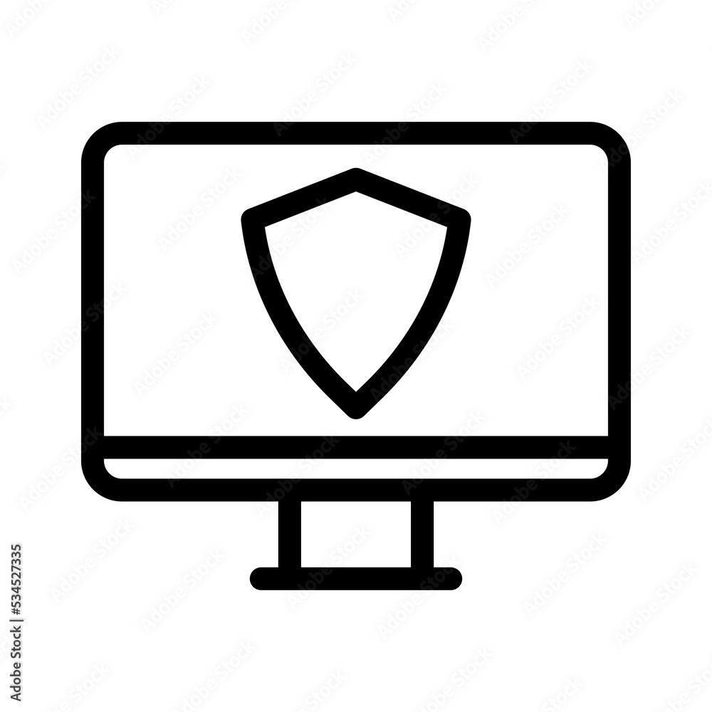 computer security line icon illustration vector graphic computer security line icon illustration vector graphic