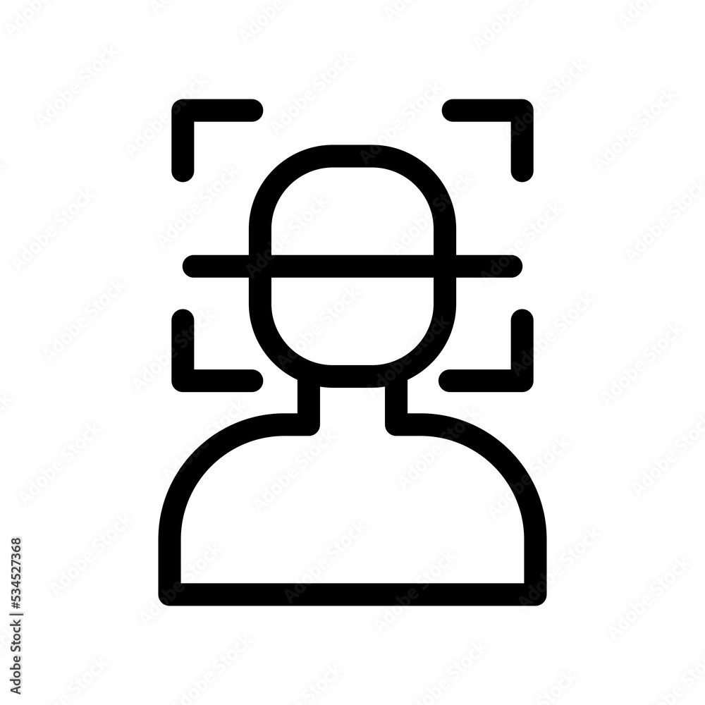 face scan line icon illustration vector graphic face scan line icon illustration vector graphic