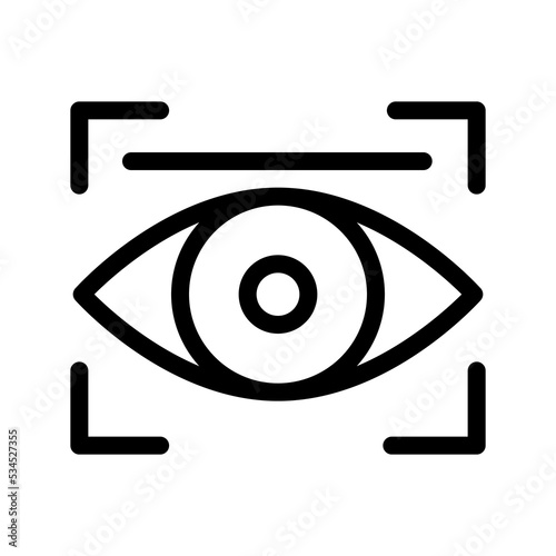 eye recognition line icon illustration vector graphic