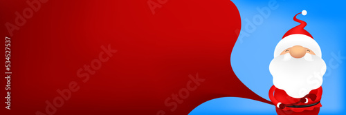 Christmas card template with Santa Claus. Vector illustration.