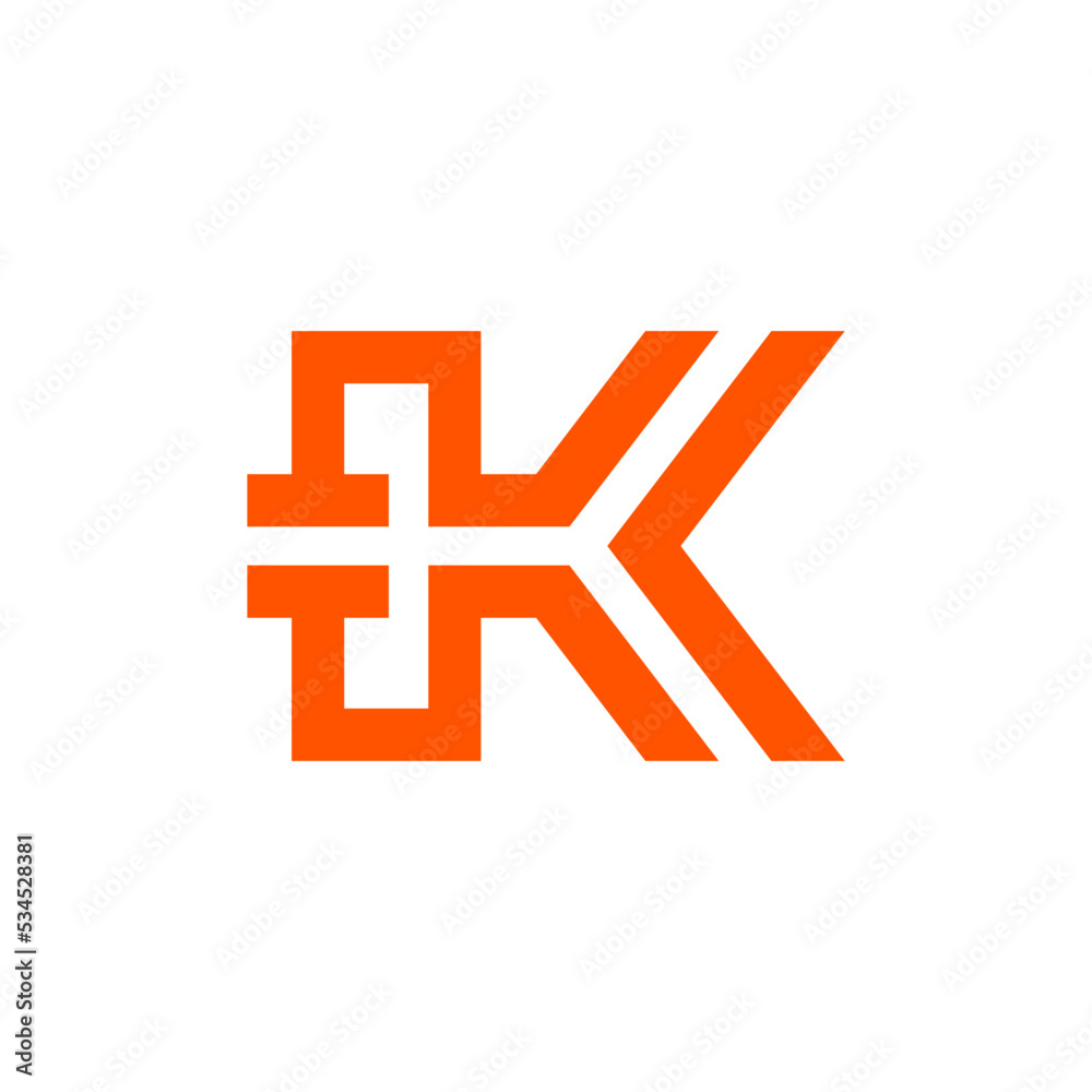 Obraz premium K Letter with Capacitor Logo Vector Design