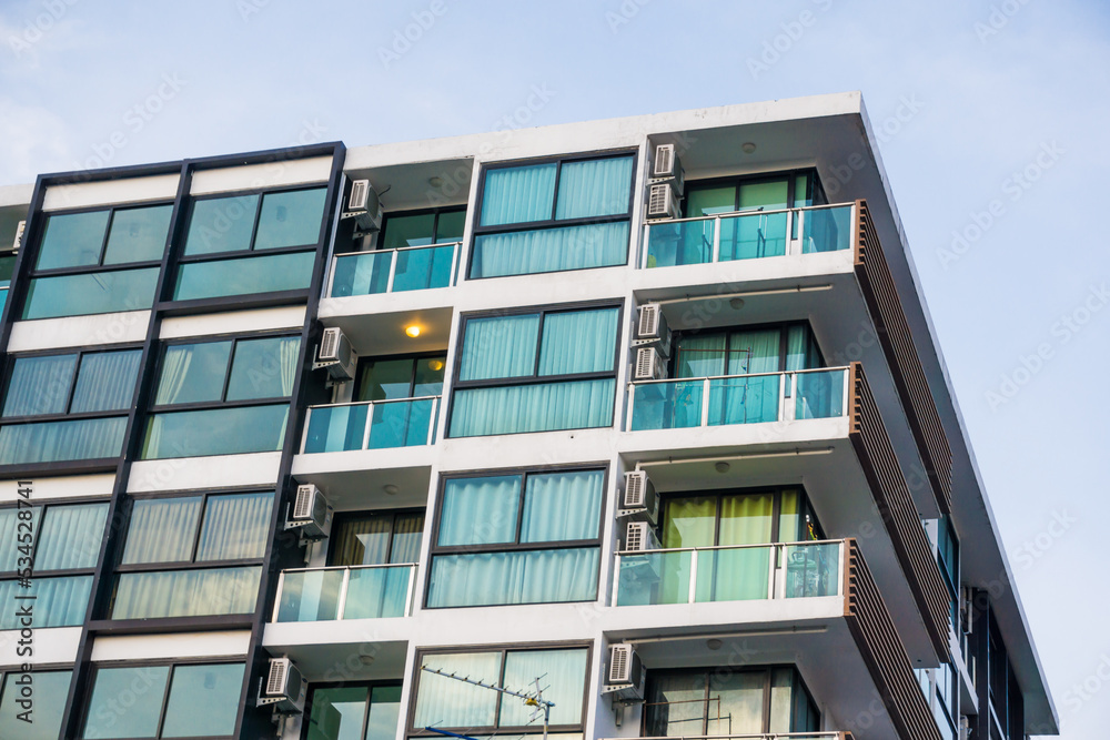Luxury condominium building window modern etate