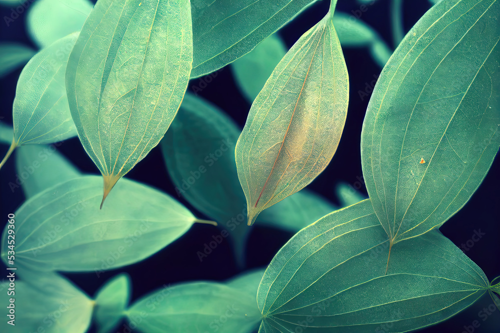 Obraz premium Transparent and delicate leaves on background