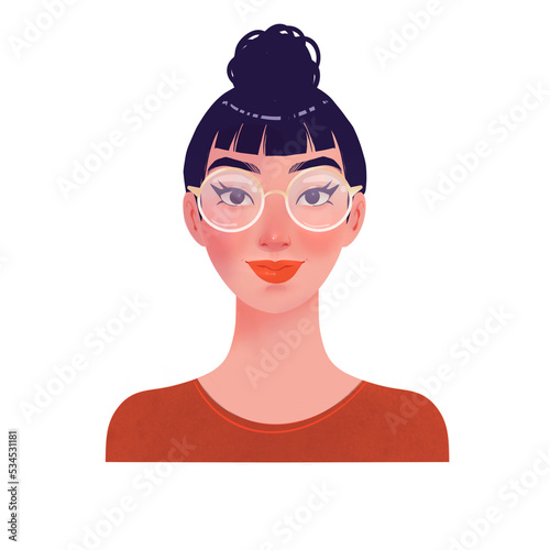 Portrait of a beautiful business woman wearing eyeglasses (ID: 534531181)