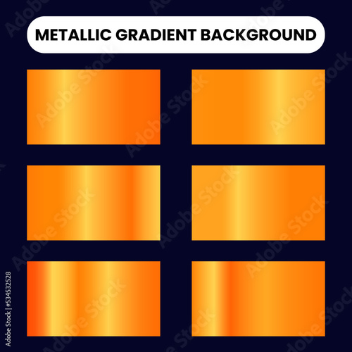 Collection of orange metallic gradient background