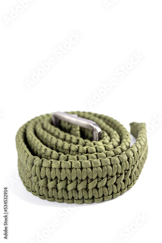 Isolated photos of military paracord belt