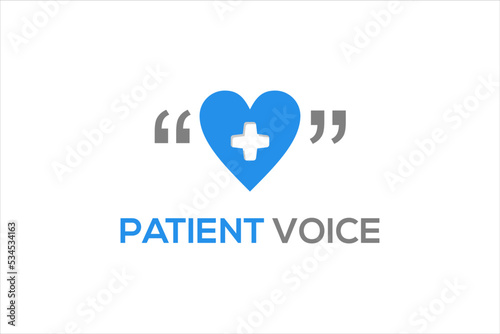 Patient voice love logo design medical health care icon symbol