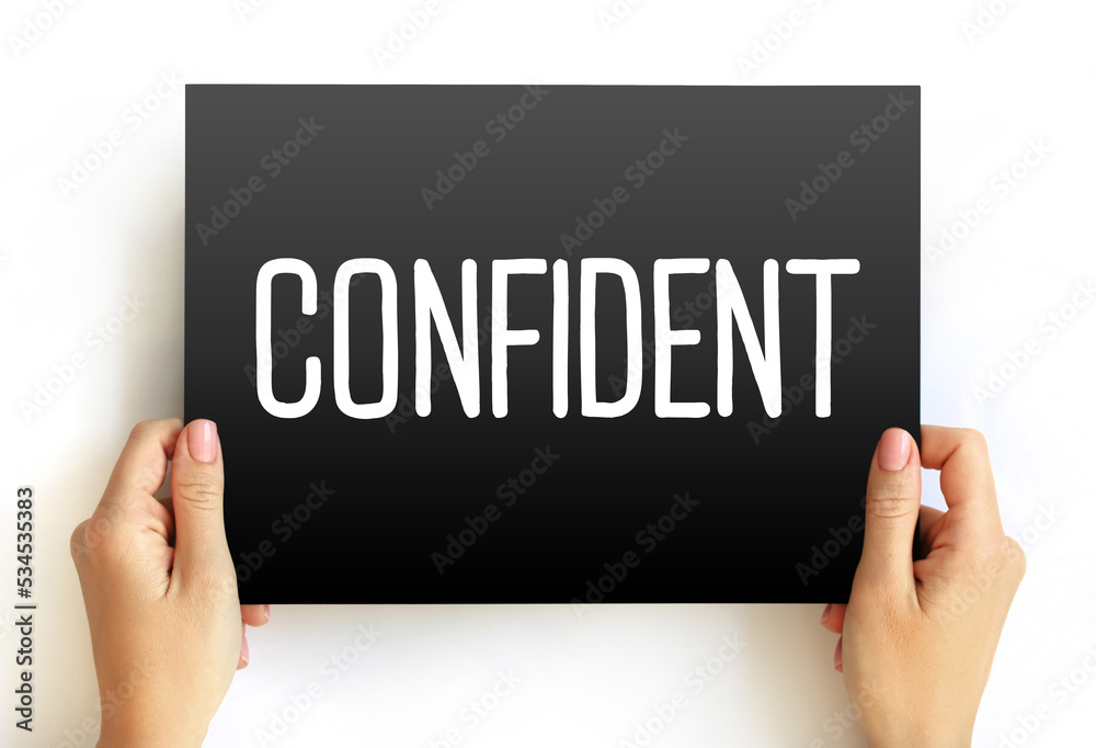 Confident text quote on card, concept background Confident text quote on card, concept background