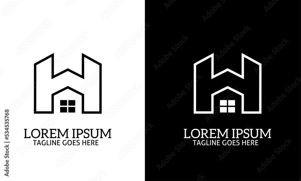 Template logo letters H shape home Template logo letters H shape home