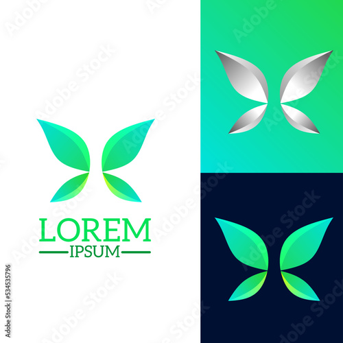 Template logo abstract gradient butterfly