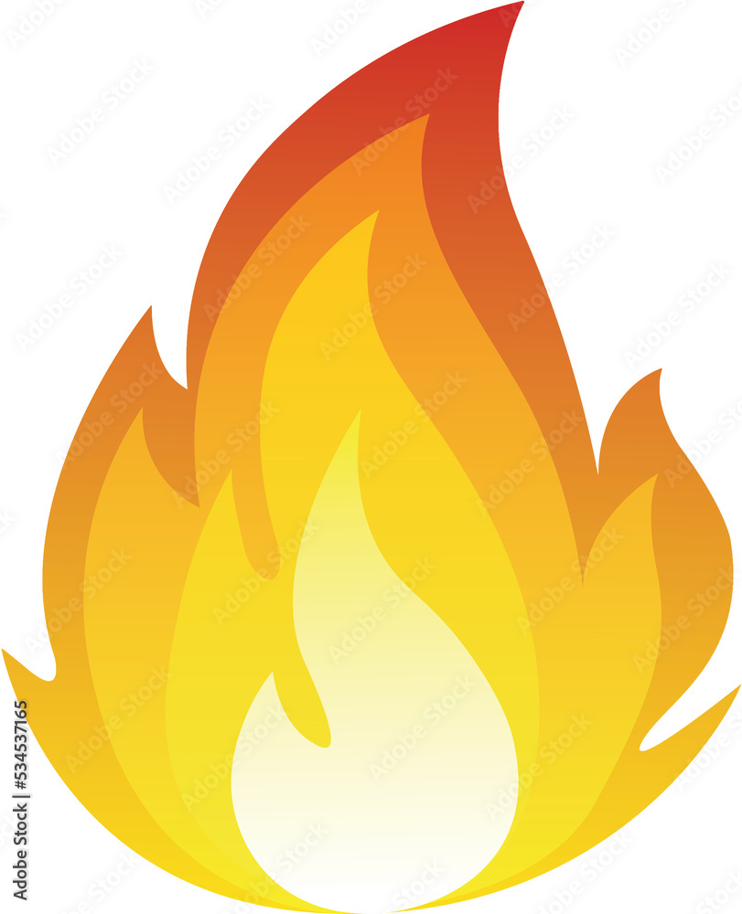 Flame Icon On Transparent Background Fire Emoji PNG Stock Adobe 