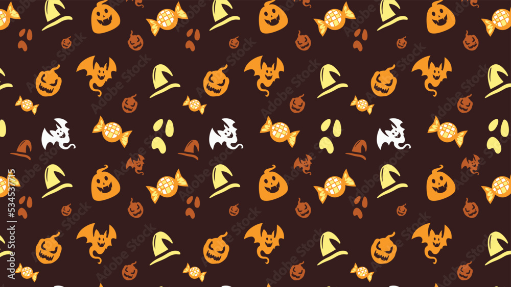 Flat illustration halloween pattern for a new template