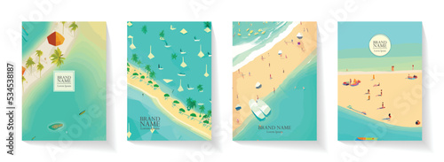 Summer beach banner and posters background at beach club