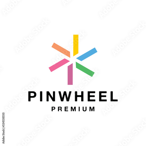 Premium Pinwheel Logo Vector, modern colorful Symbol and icon, creative Design Company for Technology