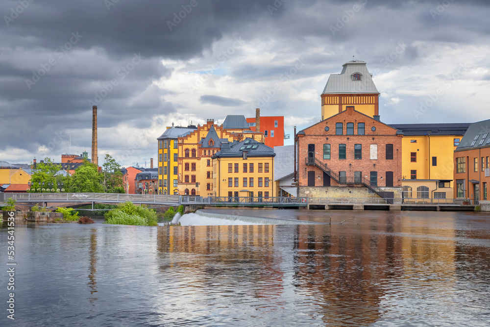 Old textile industrial area in Norrkoping, Sweden
