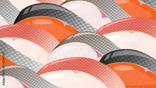 魚の切り身の背景イラスト_16:9