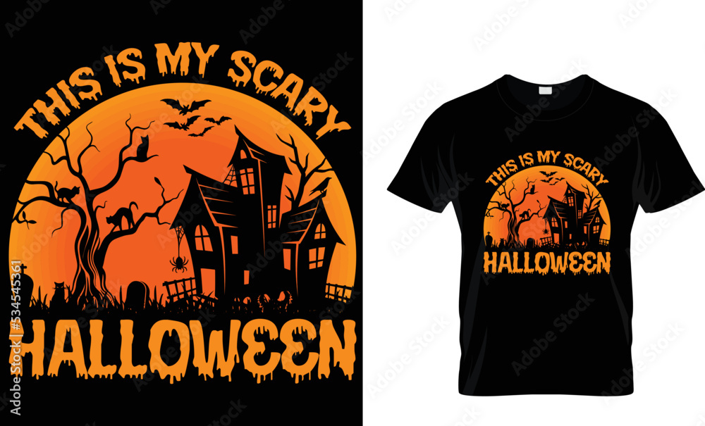 this is my scary Halloween t shirt design template this is my scary Halloween t shirt design template