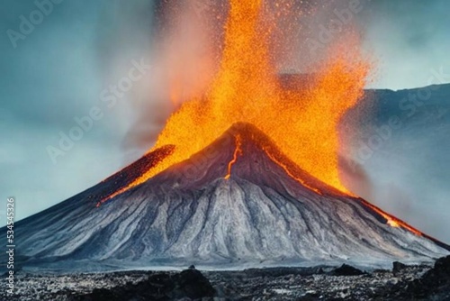 erupting volcano photo
