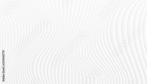 Abstract white and gray gradient wavy pattern texture banner template design. Luxury soft layers silver curve stripe background with copy space. Modern and minimal scene concept. Vector illustration. © JE48