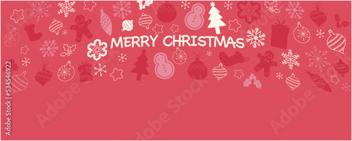 Christmas decorative graphic banner. Christmas and winter holiday elements decoration background for graphic design, banner, template and wallpaper. Vector illustration.