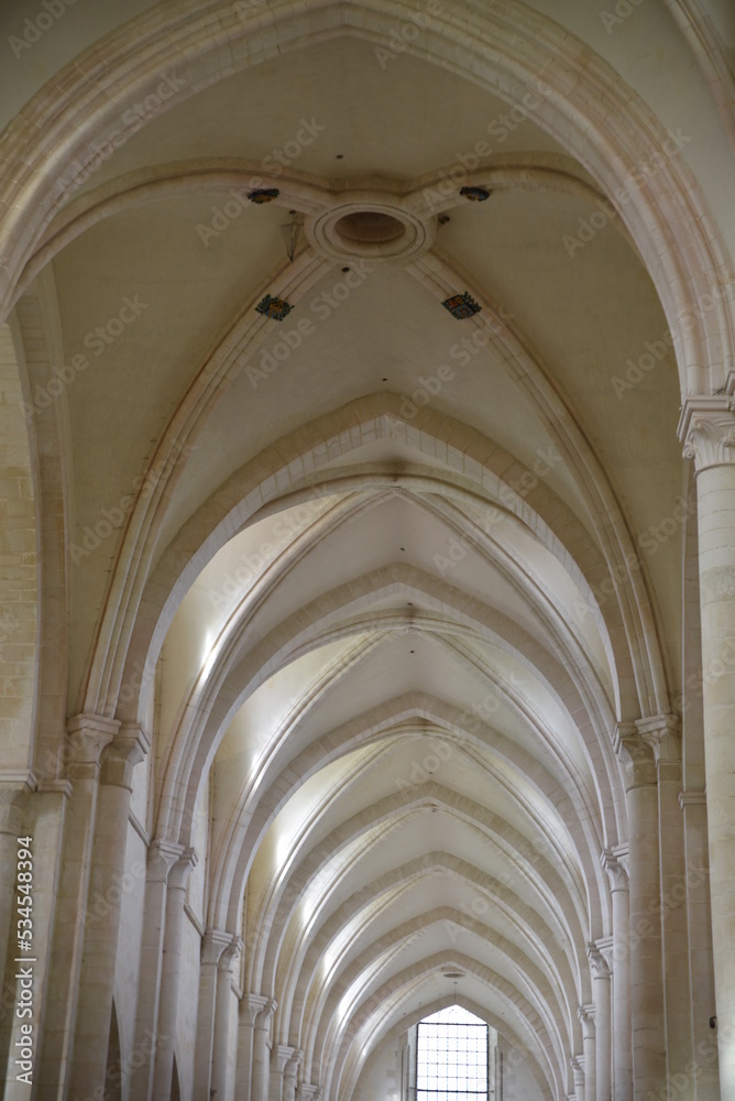 Nef de pierre de l'abbaye de Pontigny en Bourgogne. France Nef de pierre de l'abbaye de Pontigny en Bourgogne. France