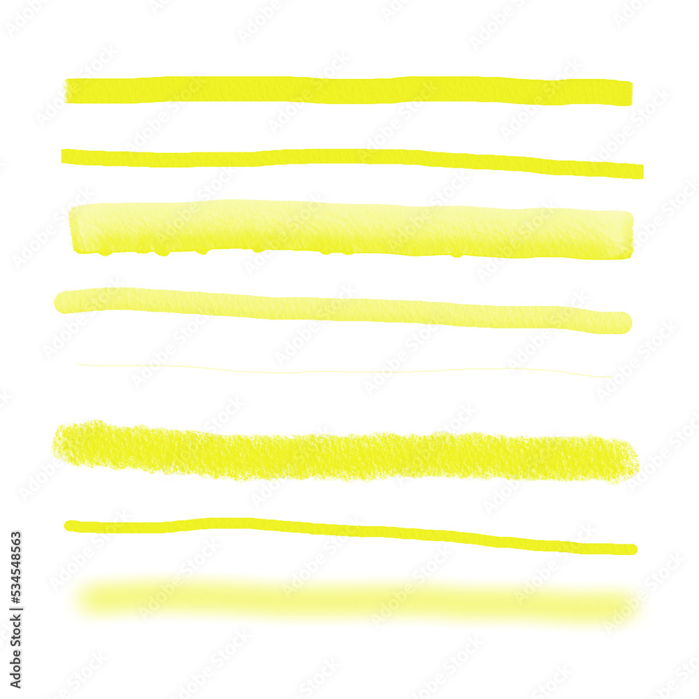 Isolated yellow multi media brushstrokes Isolated yellow multi media brushstrokes