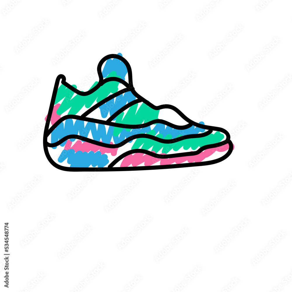 sneakers doodle childish drawing sneakers doodle childish drawing