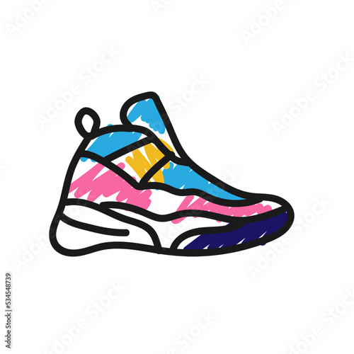 sneakers doodle childish drawing